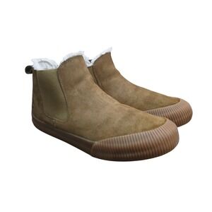 Timberland Skyla Bay Brown Suede Faux Fur Lined Chelsea Ankle Boots Size 9